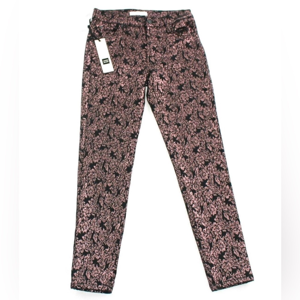 James Jeans Rose Gold and Black Patterned Shiny Skinny Jeans